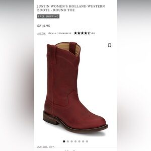 Justin Red Holland Boots